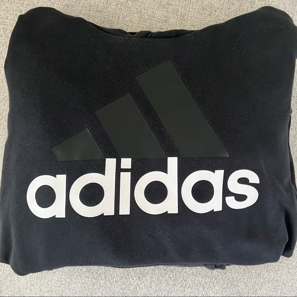 Adidas Essentials Black Logo Hoodie